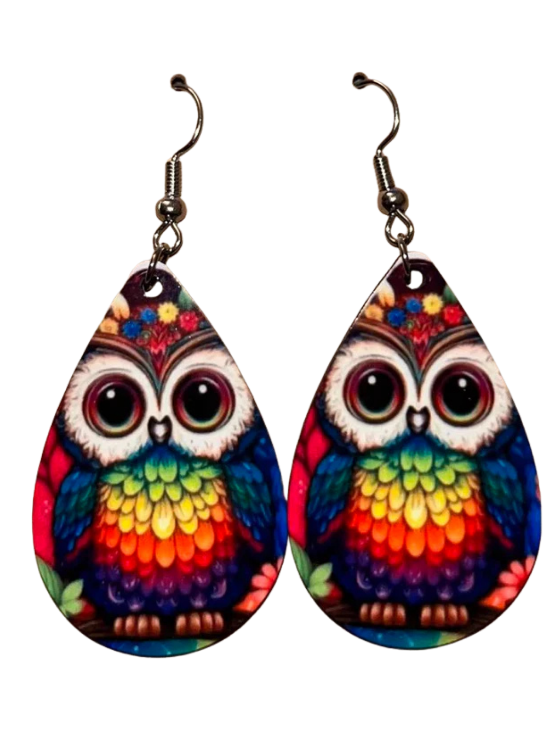 Earrings- Animals/Animal Print Rainbow Owl