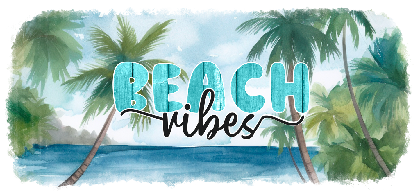 16 oz Glass Cup- Beach Vibes