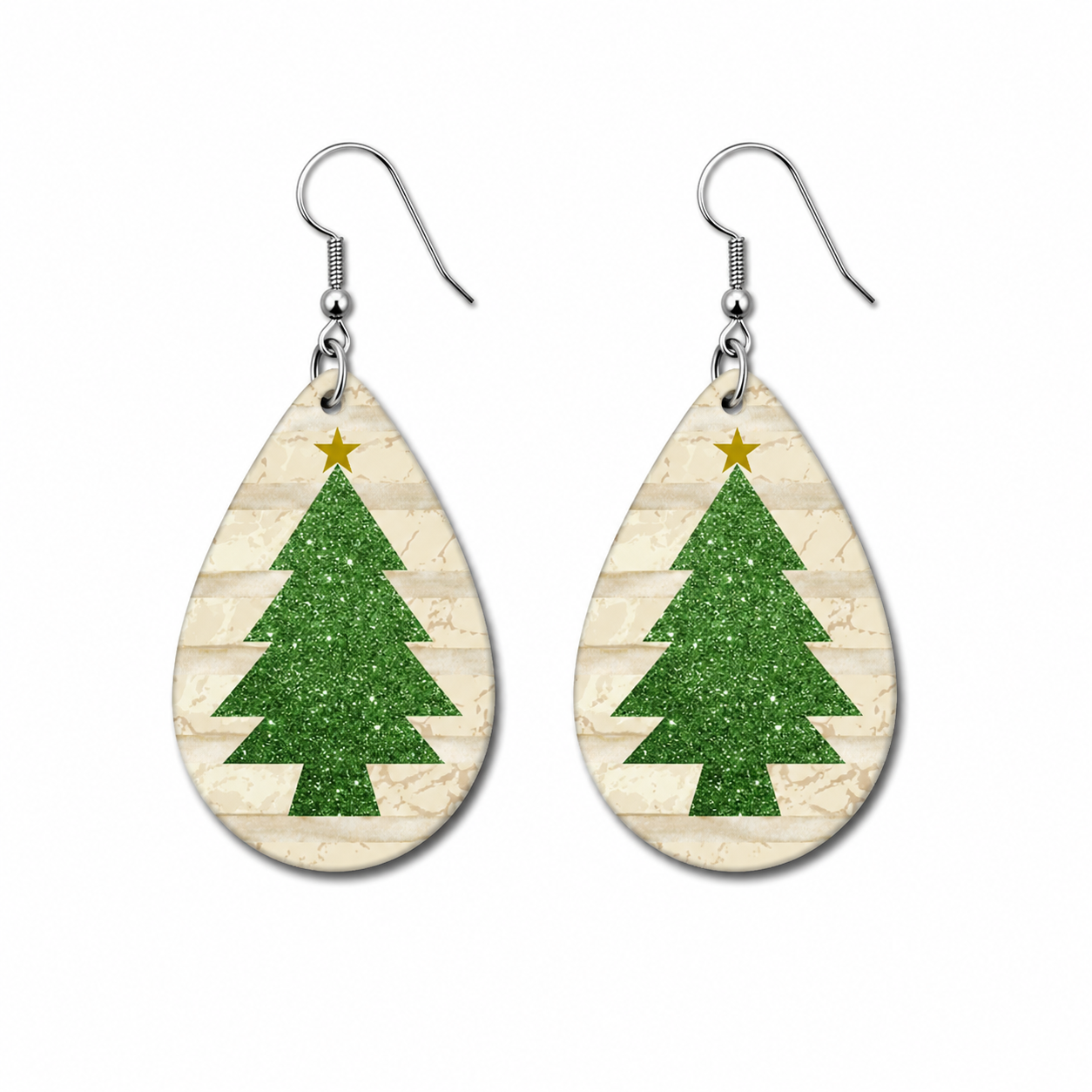 Earrings- Christmas Green Tree