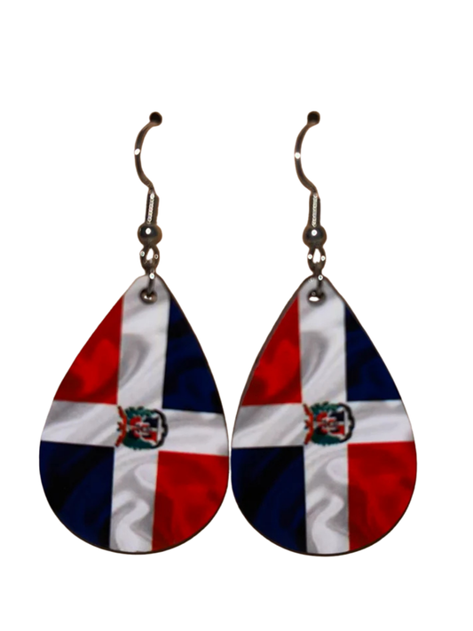 Earrings- Flags Dominican Republic
