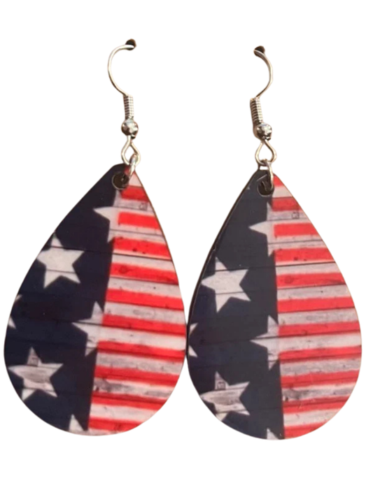 Earrings- Fourth of July Red White and Blue