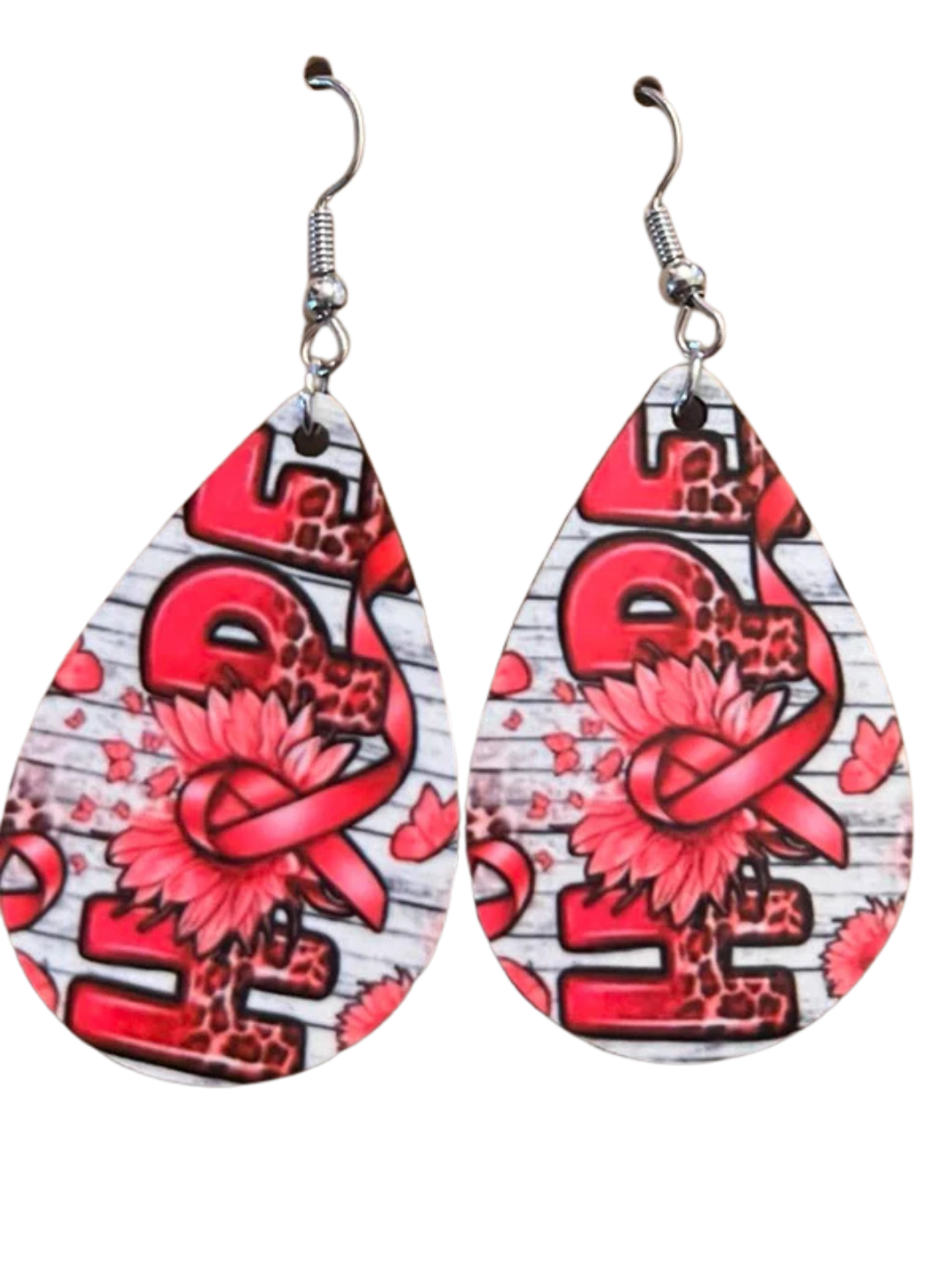 Earrings- Health Awareness Hope Breast Cancer