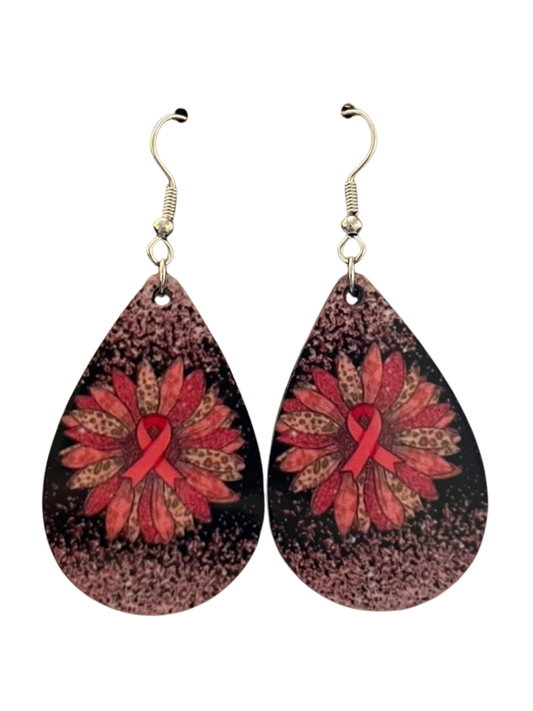 Earrings- Health Awareness Breast Cancer Ribbon