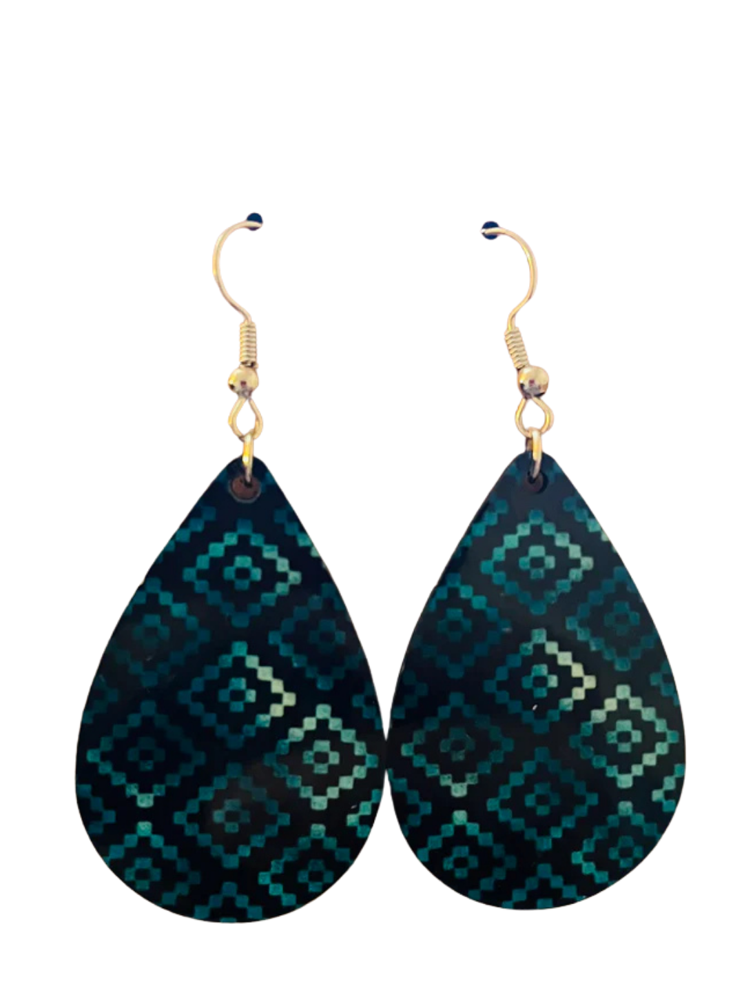 Earrings- Aztec/Patterns Green and Black