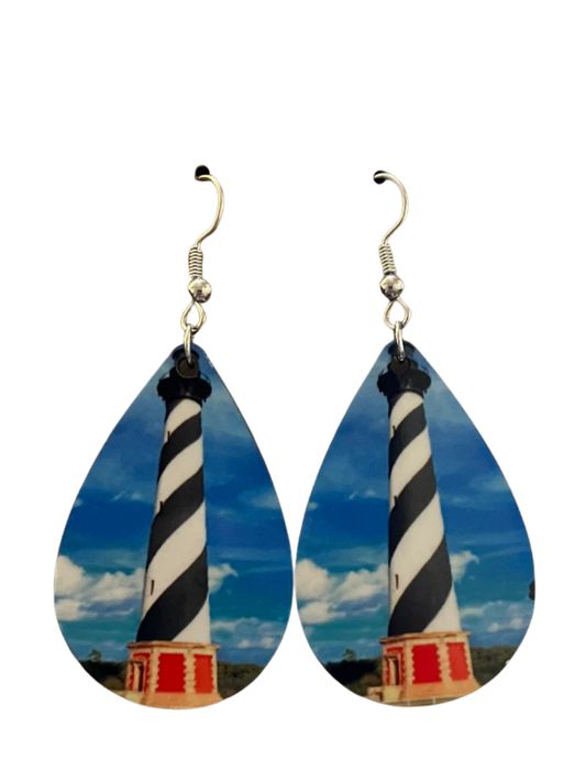 Earrings- Nautical Cape Hatteras Lighthouse