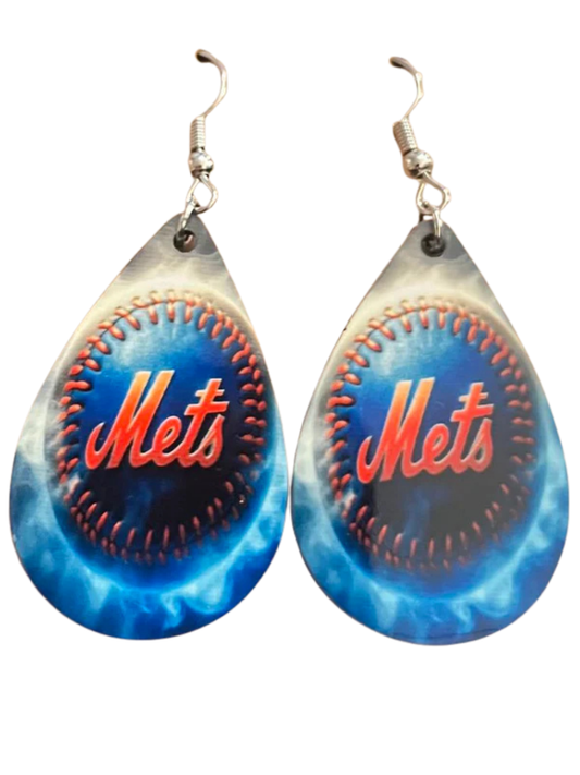 Earrings- Sports Baseball Mets