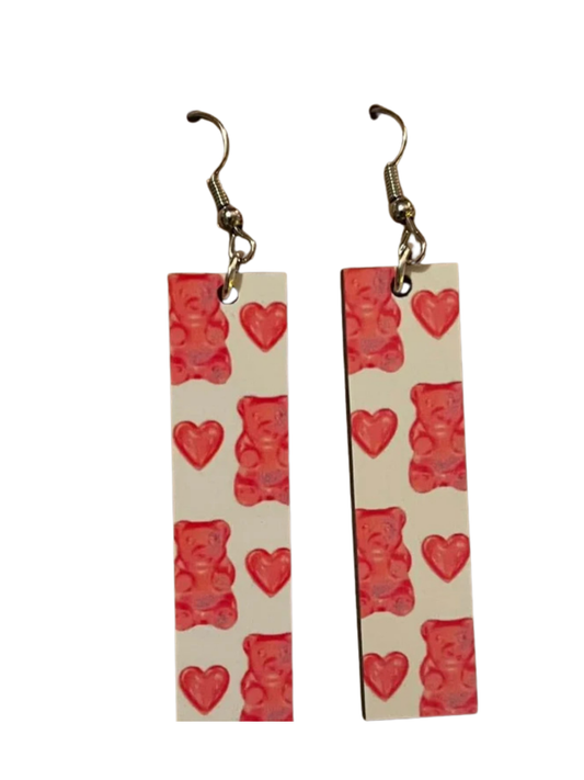 Earrings- Valentine's Day Gummy Bears and Hearts