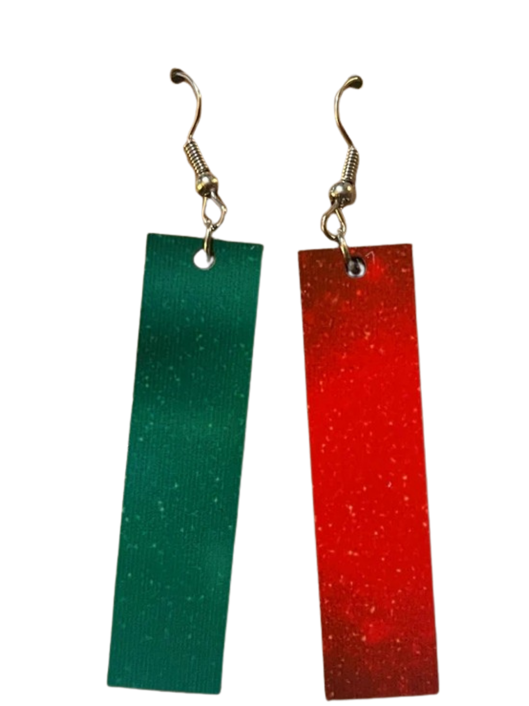 Earrings- Christmas Rectangular Red and Green