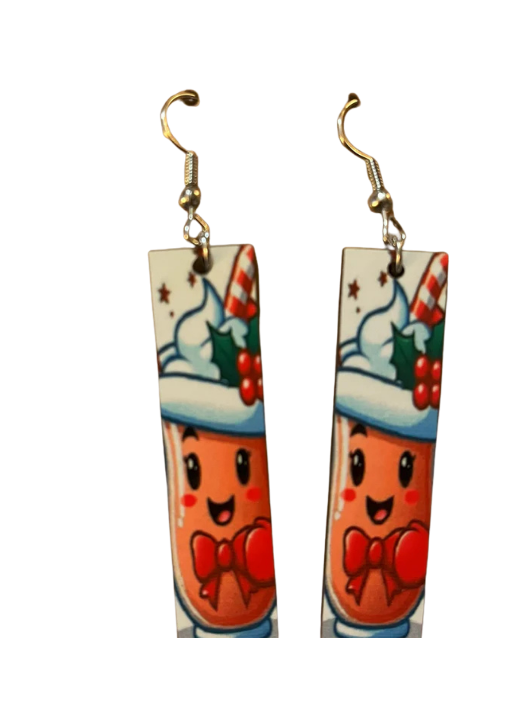 Earrings- Christmas Rectangular Coffee