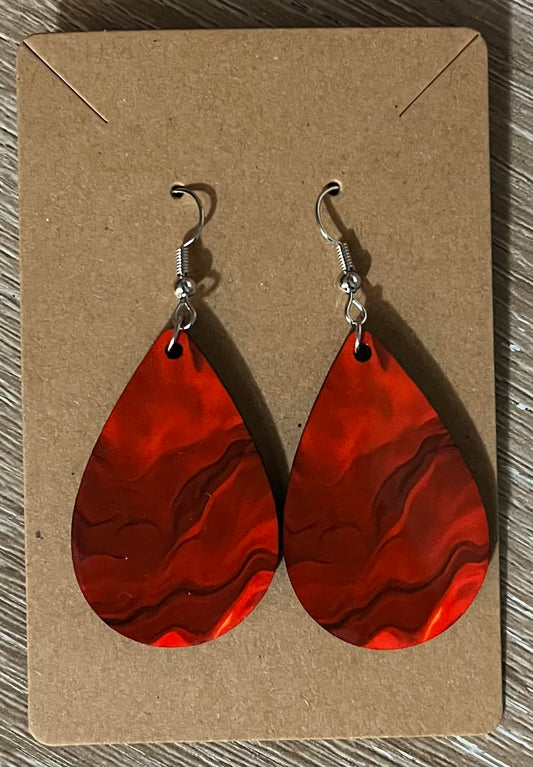 Earrings- Colors Marble Red