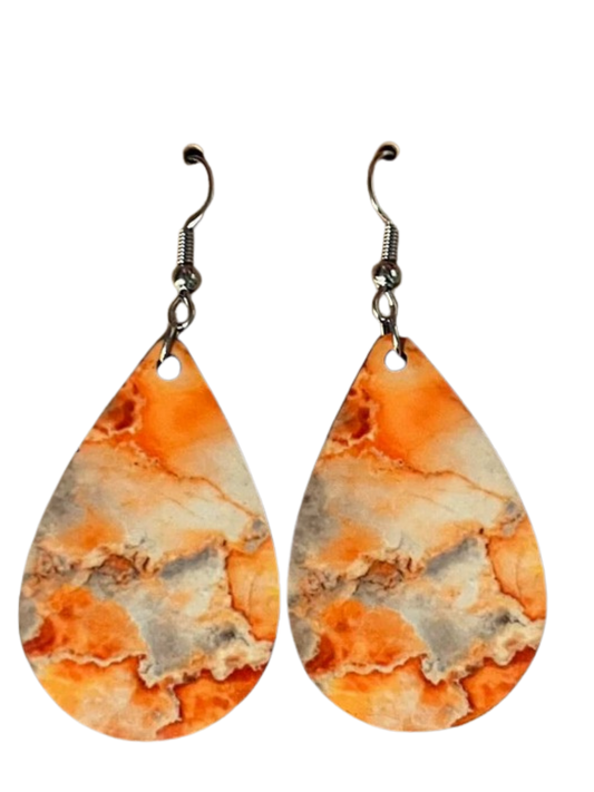 Earrings- Colors Marble Burnt Orange