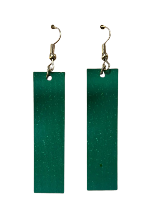Earrings- Colors Rectangular Green