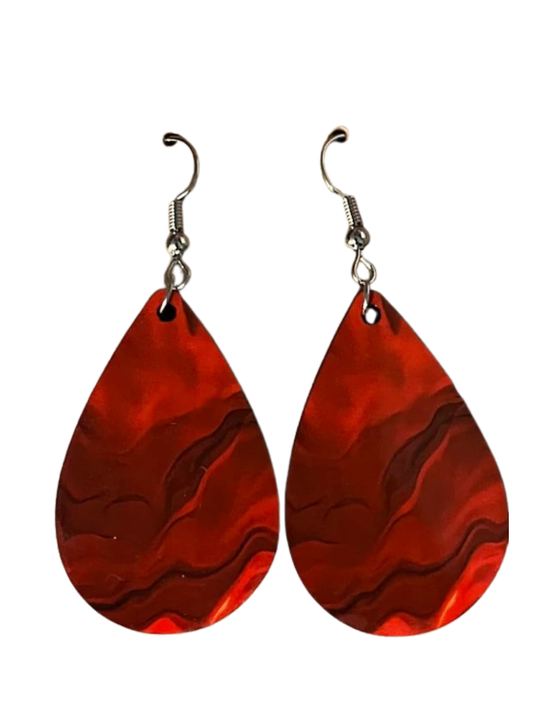 Earrings- Colors Marble Red