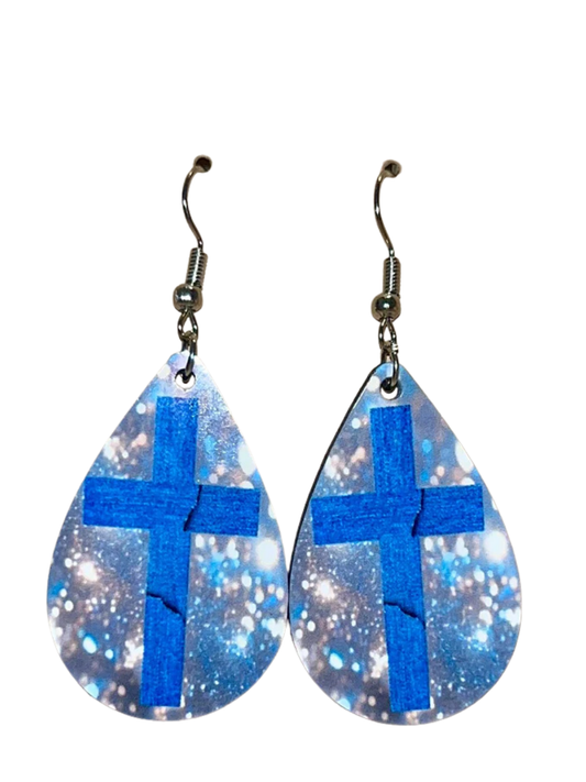 Earrings- Faith Based Jean Cross