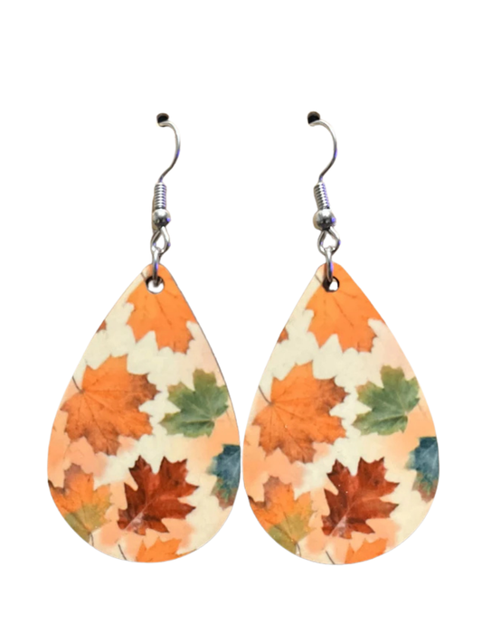 Earrings- Fall Falling Colorful Leaves