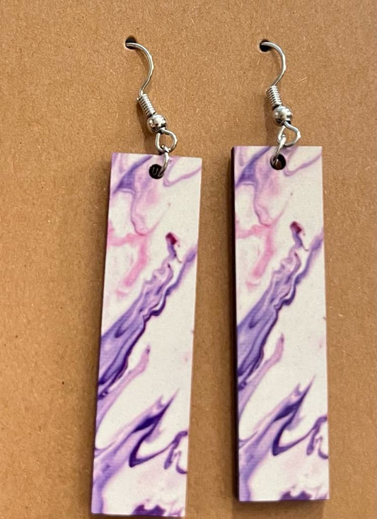 Earrings- Colors Purple Marble
