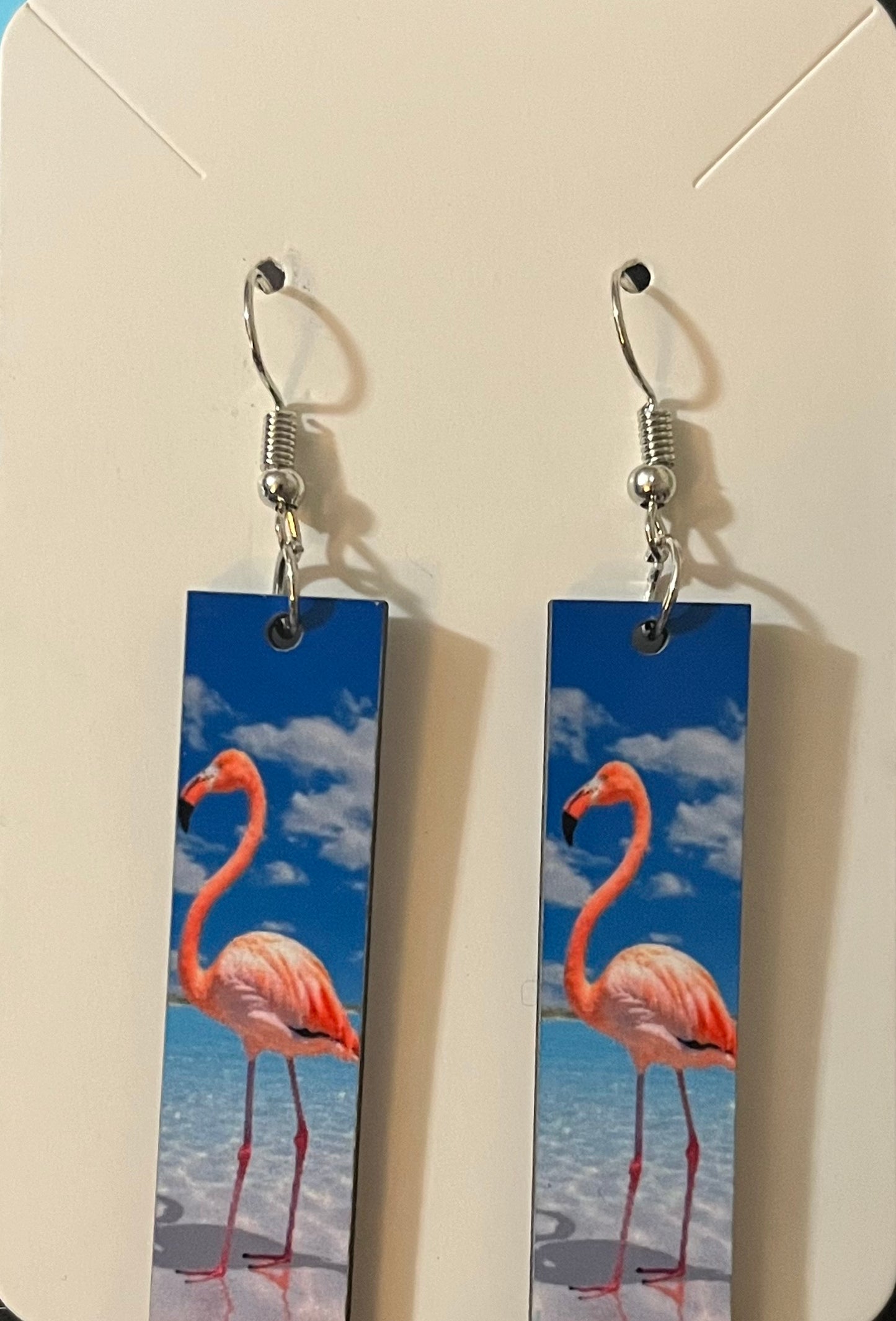 Earrings- Animals/Animal Print Flamingo  Rectangular Shape