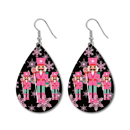 Earrings- Christmas Pink Nutcracker