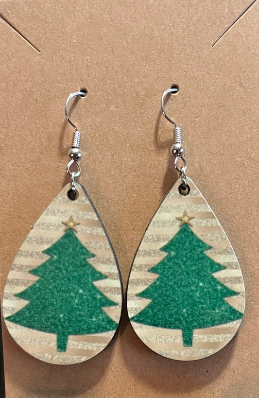 Earrings- Christmas Green Tree