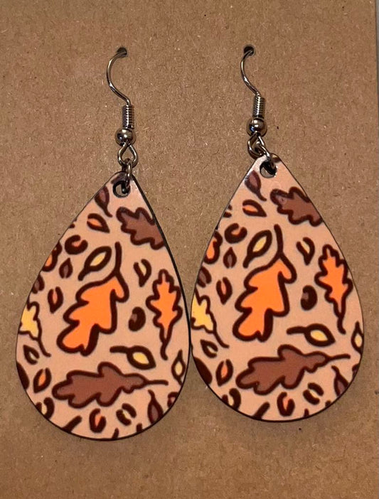 Earrings- Fall cartoon leaves