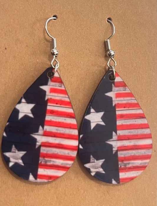 Earrings- Fourth of July Red White and Blue