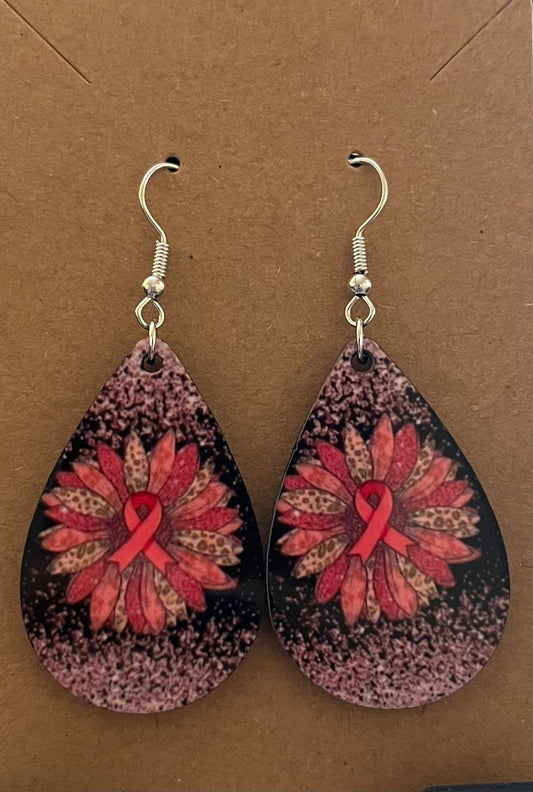 Earrings- Health Awareness Breast Cancer Ribbon