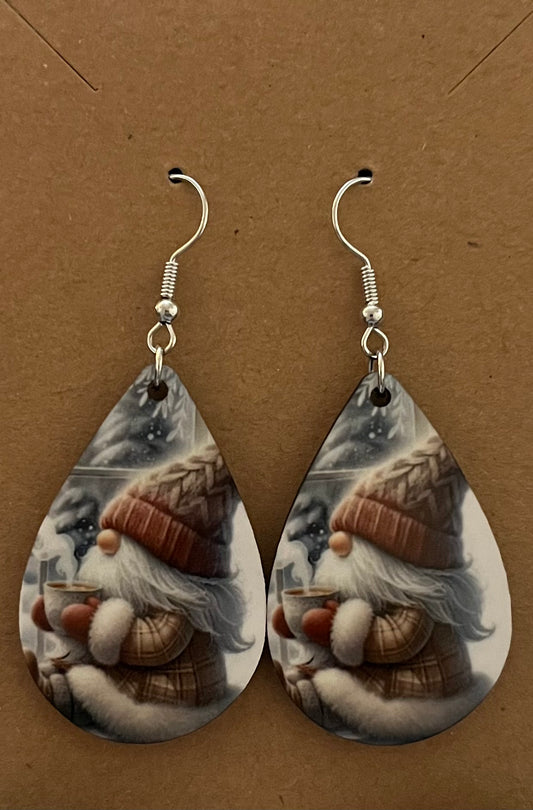 Earrings- Winter Snow Gnome