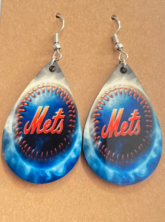 Earrings- Sports Baseball Mets