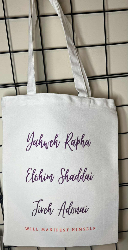 Tote Bag- Yahweh Rapha Elohim Shaddai Jireh Adonai